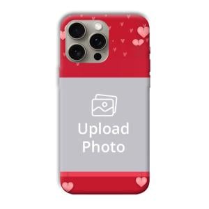 Red Pink  Customized Printed Back Cover for Apple iPhone 15 Pro Max