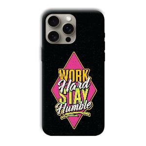 Work Hard Quote Phone Customized Printed Back Cover for Apple