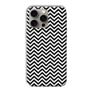 Black White Zig Zag Phone Customized Printed Back Cover for Apple