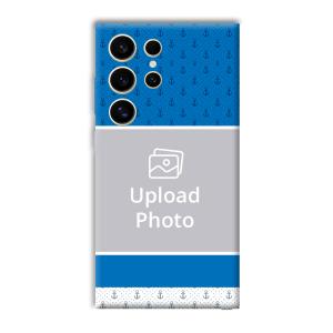 Blue White Design Customized Printed Back Cover for Samsung