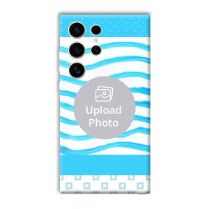 Blue Wavy Design Customized Printed Back Cover for Samsung