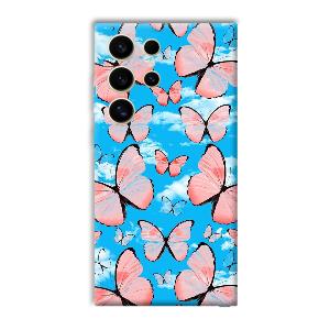 Pink Butterflies Phone Customized Printed Back Cover for Samsung