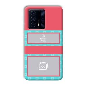 Blue Pink Customized Printed Back Cover for IQOO Z5
