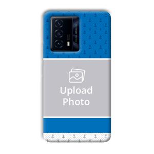 Blue White Design Customized Printed Back Cover for IQOO Z5