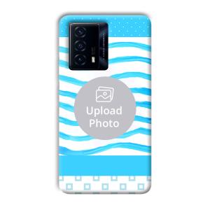 Blue Wavy Design Customized Printed Back Cover for IQOO Z5