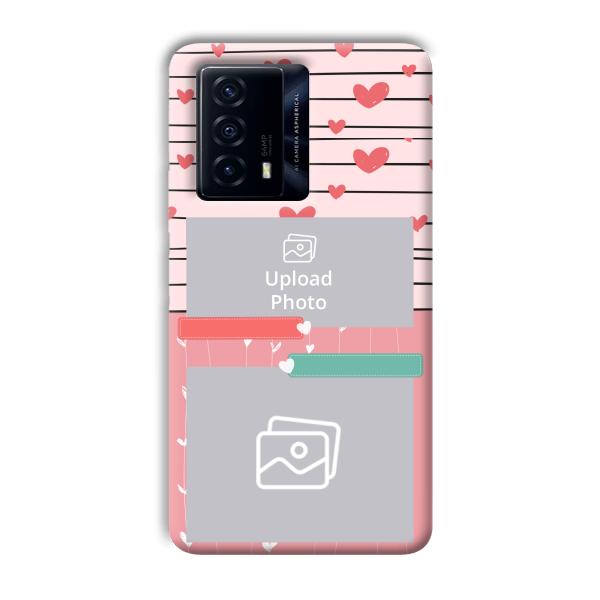 Pink Hearts Customized Printed Back Cover for IQOO Z5