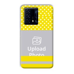 White & Yellow Customized Printed Back Cover for IQOO Z5