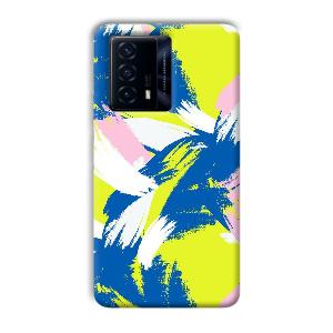 Blue White Pattern Phone Customized Printed Back Cover for IQOO Z5