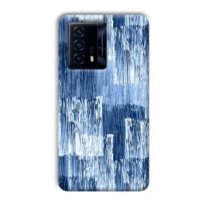 Blue White Lines Phone Customized Printed Back Cover for IQOO Z5