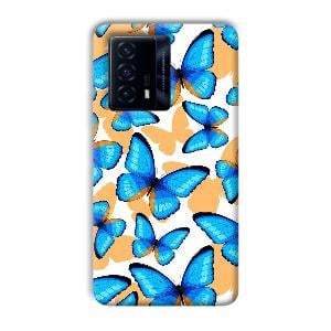 Blue Butterflies Phone Customized Printed Back Cover for IQOO Z5