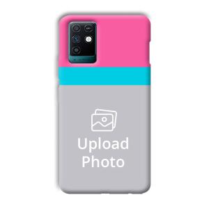 Pink & Sky Blue Customized Printed Back Cover for Infinix Note 10