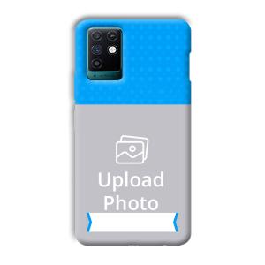 Sky Blue & White Customized Printed Back Cover for Infinix Note 10