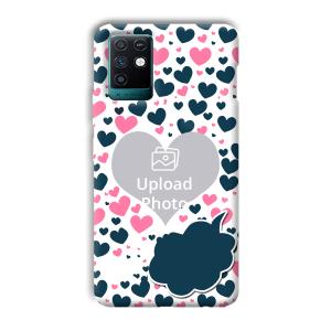 Blue & Pink Hearts Customized Printed Back Cover for Infinix Note 10