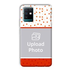 Orange Hearts Customized Printed Back Cover for Infinix Note 10