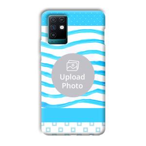 Blue Wavy Design Customized Printed Back Cover for Infinix Note 10