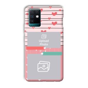 Pink Hearts Customized Printed Back Cover for Infinix Note 10