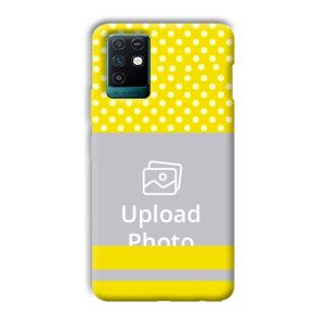 White & Yellow Customized Printed Back Cover for Infinix Note 10