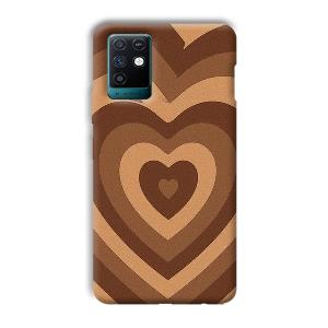 Brown Hearts Phone Customized Printed Back Cover for Infinix Note 10
