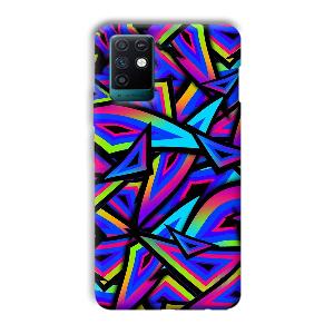 Blue Triangles Phone Customized Printed Back Cover for Infinix Note 10