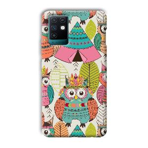 Fancy Owl Phone Customized Printed Back Cover for Infinix Note 10