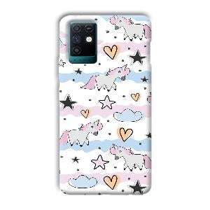 Unicorn Pattern Phone Customized Printed Back Cover for Infinix Note 10