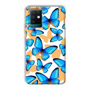 Blue Butterflies Phone Customized Printed Back Cover for Infinix Note 10