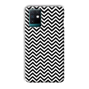 Black White Zig Zag Phone Customized Printed Back Cover for Infinix Note 10