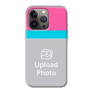 Pink & Sky Blue Customized Printed Back Cover for Apple iPhone 13 Pro