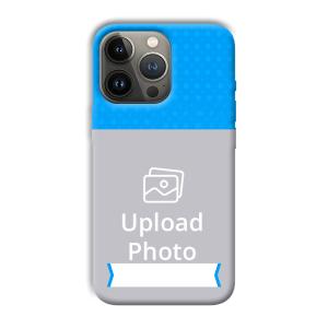 Sky Blue & White Customized Printed Back Cover for Apple iPhone 13 Pro
