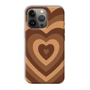 Brown Hearts Phone Customized Printed Back Cover for Apple iPhone 13 Pro Max