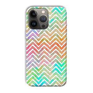 White Zig Zag Pattern Phone Customized Printed Back Cover for Apple iPhone 13 Pro Max