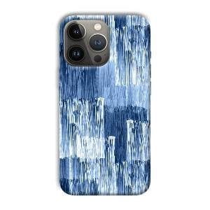 Blue White Lines Phone Customized Printed Back Cover for Apple iPhone 13 Pro