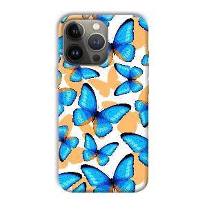 Blue Butterflies Phone Customized Printed Back Cover for Apple iPhone 13 Pro