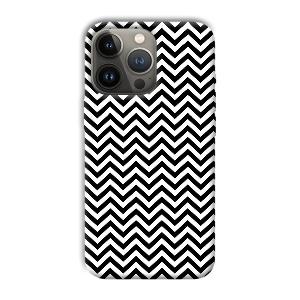 Black White Zig Zag Phone Customized Printed Back Cover for Apple iPhone 13 Pro