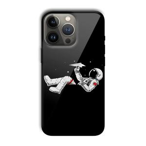 Lazy Astronaut Customized Printed Glass Back Cover for Apple iPhone 13 Pro Max