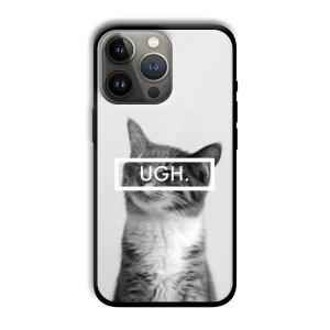 UGH Irritated Cat Customized Printed Glass Back Cover for Apple