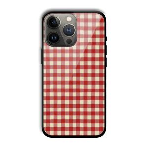 Red Checks Customized Printed Glass Back Cover for Apple iPhone 13 Pro