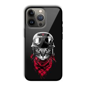 Rider Cat Customized Printed Glass Back Cover for Apple