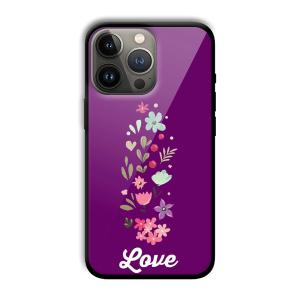 Purple Love Customized Printed Glass Back Cover for Apple iPhone 13 Pro