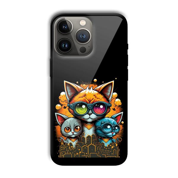 Cats Customized Printed Glass Back Cover for Apple