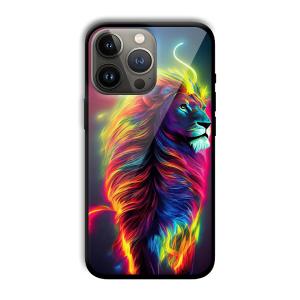 Neon Lion Customized Printed Glass Back Cover for Apple