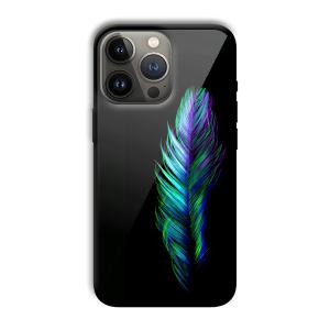 Neon Feather Customized Printed Glass Back Cover for Apple
