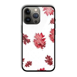 Red Leaves Customized Printed Glass Back Cover for Apple iPhone 13 Pro