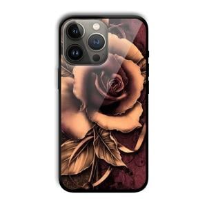 Brown Rose Customized Printed Glass Back Cover for Apple