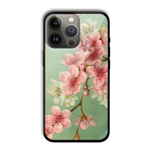 Pink Flowers Customized Printed Glass Back Cover for Apple
