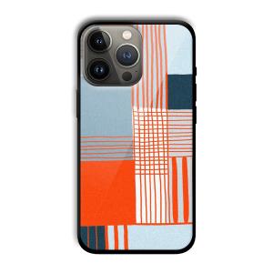 Orange Stripes Customized Printed Glass Back Cover for Apple iPhone 13 Pro