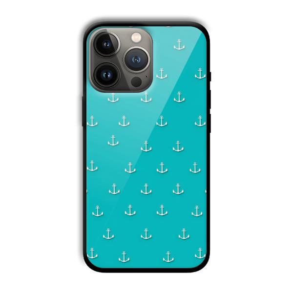 Teal Anchor Customized Printed Glass Back Cover for Apple iPhone 13 Pro Max
