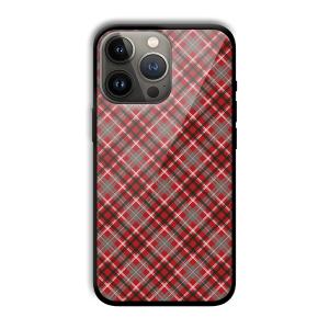 Red Checks Customized Printed Glass Back Cover for Apple iPhone 13 Pro Max