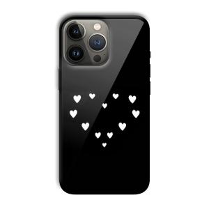 Little White Hearts Customized Printed Glass Back Cover for Apple iPhone 13 Pro