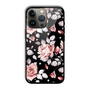 Flowery Design Customized Printed Glass Back Cover for Apple iPhone 13 Pro